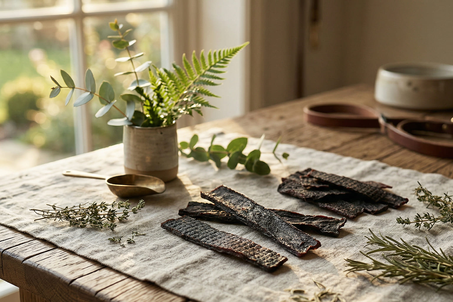 ミニチュアダックスフンドが食べる犬用無添加ハツジャーキーのおやつ