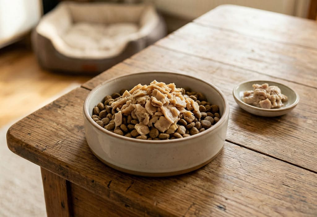 ドッグフードにトッピングした犬用無添加ホルモンミンチ