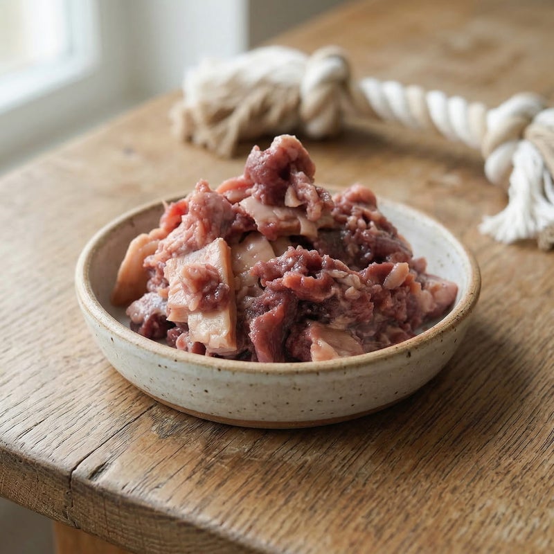 犬用馬ミンチMixの盛り付けイメージ